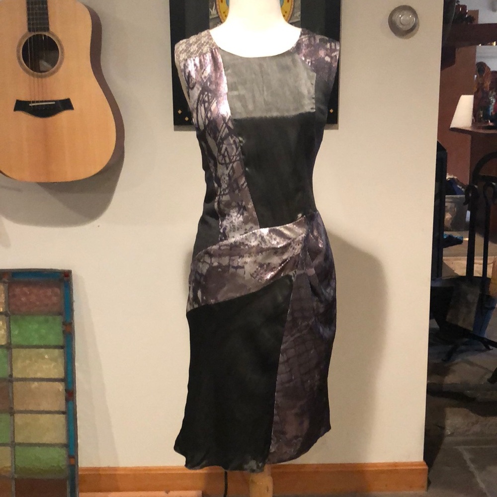 Anthropologie multi fabric sleeveless dress Small